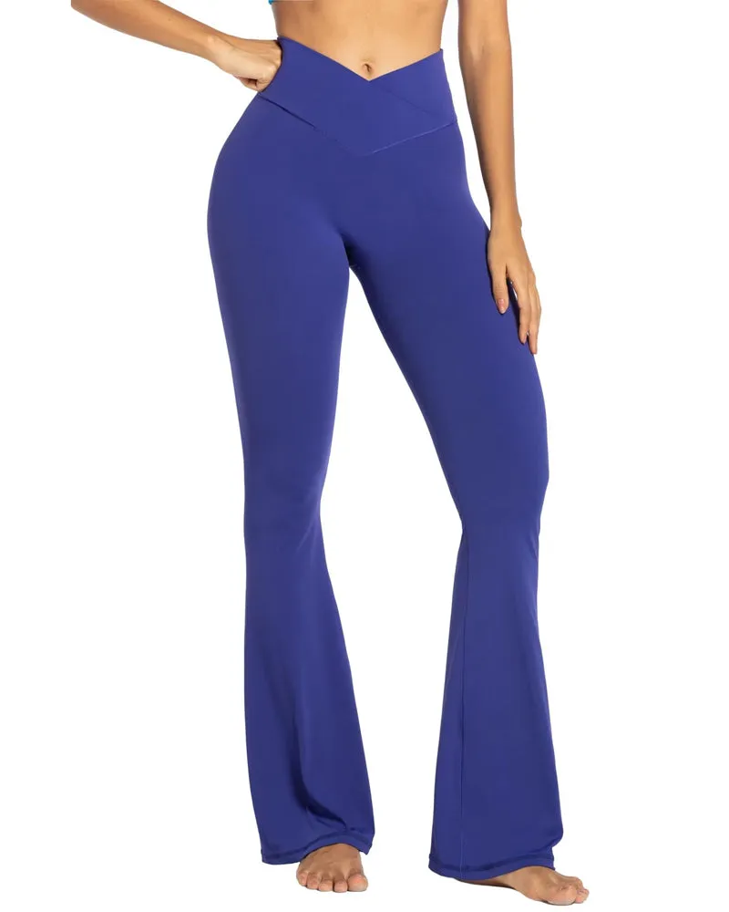 32'' Women's Cross Waist Flared Leggings