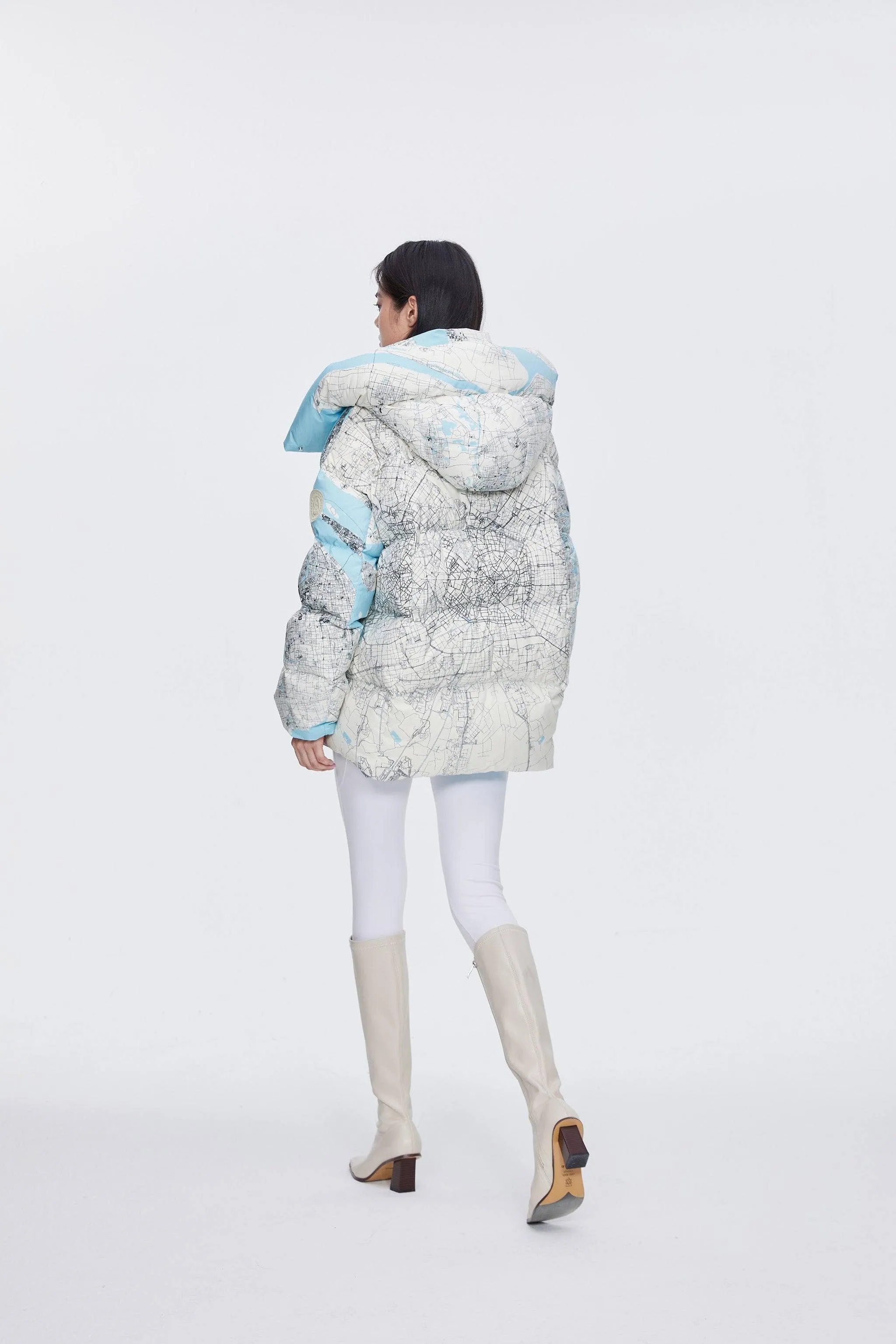 BSD X MSGM oversized printed puffer