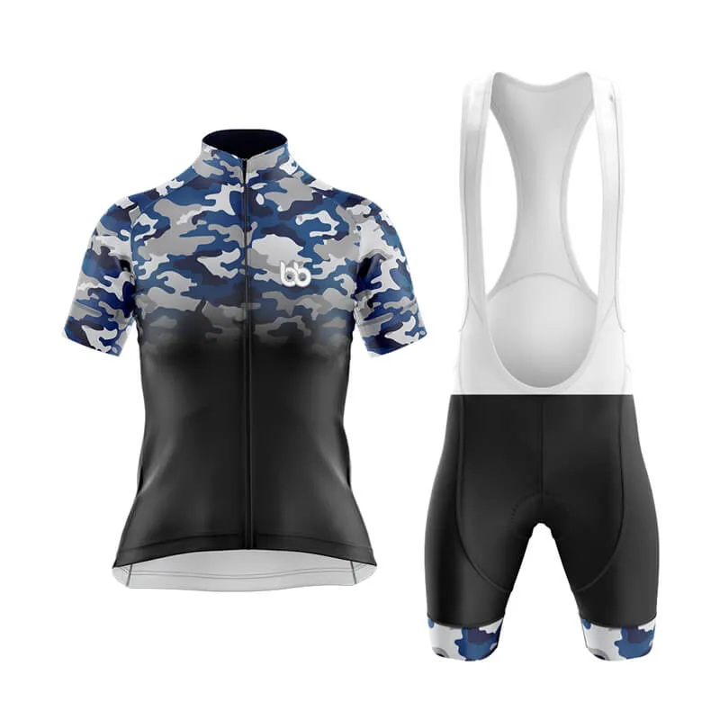 Camouflage Neck Club Cycling Kit (V3) (Blue-Black)