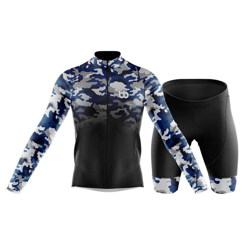 Camouflage Neck Club Cycling Kit (V3) (Blue-Black)