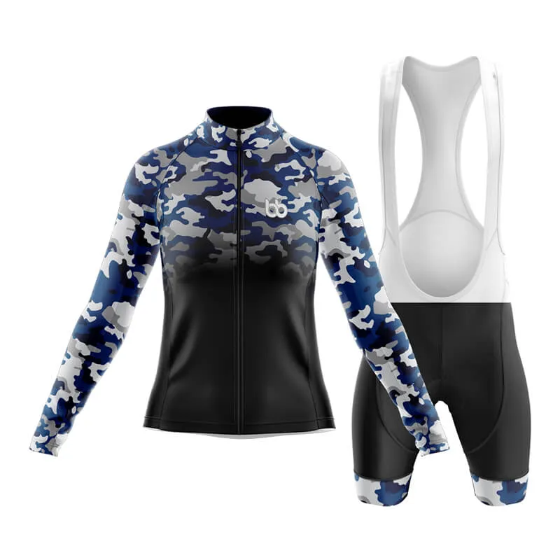 Camouflage Neck Club Cycling Kit (V3) (Blue-Black)