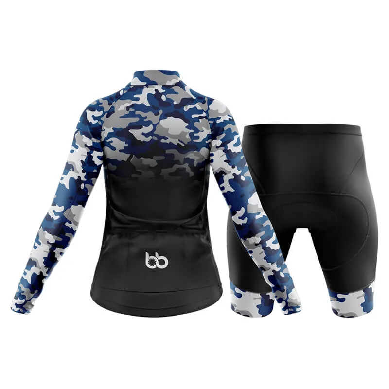 Camouflage Neck Club Cycling Kit (V3) (Blue-Black)