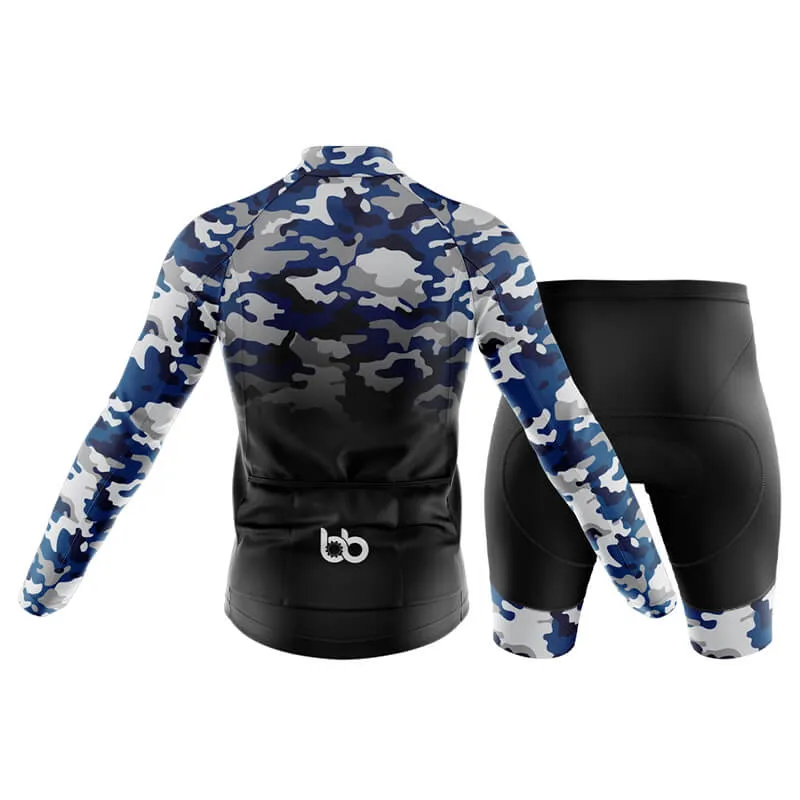 Camouflage Neck Club Cycling Kit (V3) (Blue-Black)