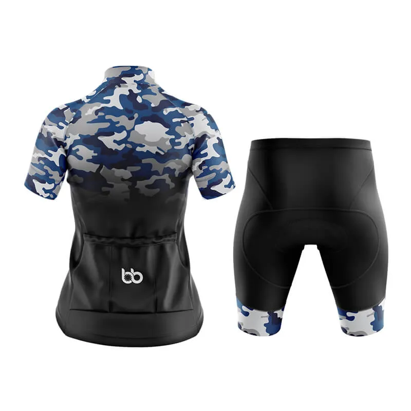 Camouflage Neck Club Cycling Kit (V3) (Blue-Black)