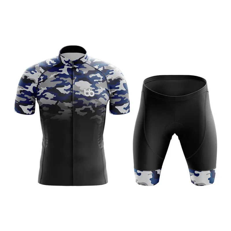 Camouflage Neck Club Cycling Kit (V3) (Blue-Black)