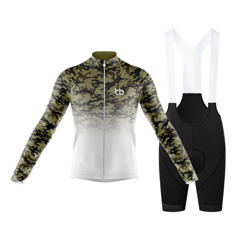 Camouflage Neck Club Cycling Kit (V3) (Green-White)