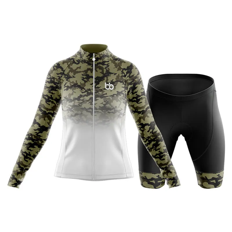 Camouflage Neck Club Cycling Kit (V3) (Green-White)