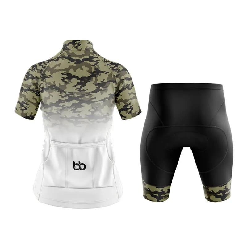 Camouflage Neck Club Cycling Kit (V3) (Green-White)