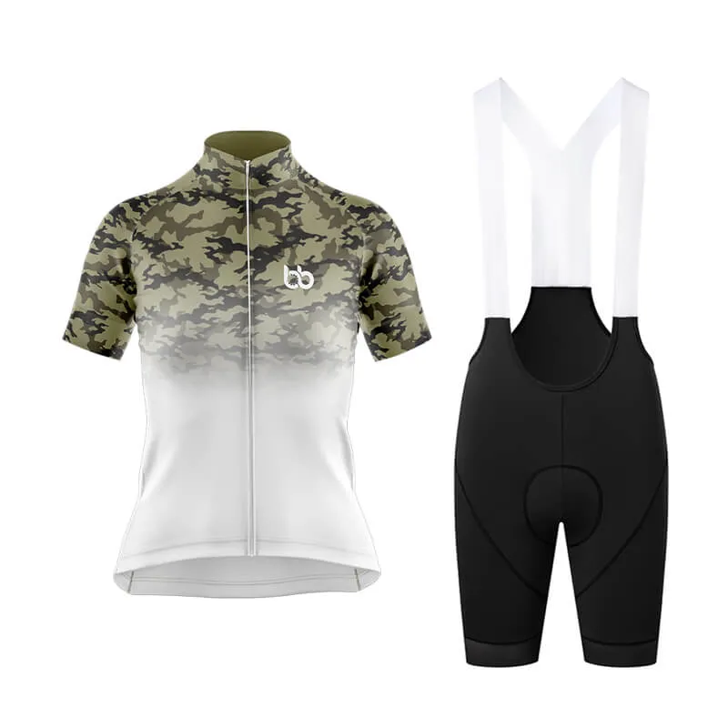 Camouflage Neck Club Cycling Kit (V3) (Green-White)