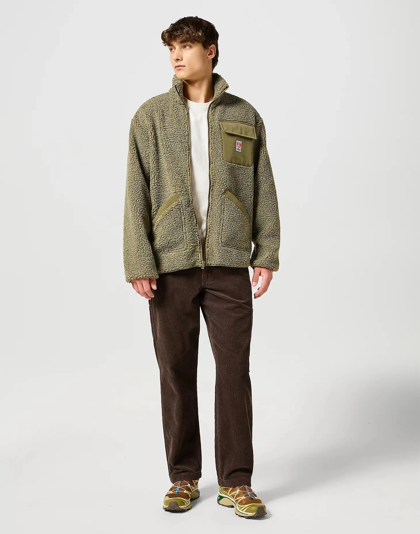 Casey Shearling Fleece Jacket in Ivy Green