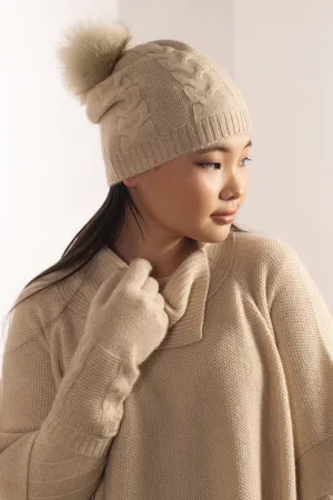 Cashmere Hat with Braid Knit