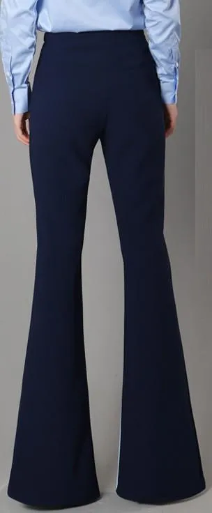 Color-Contrast Split Flared Pants