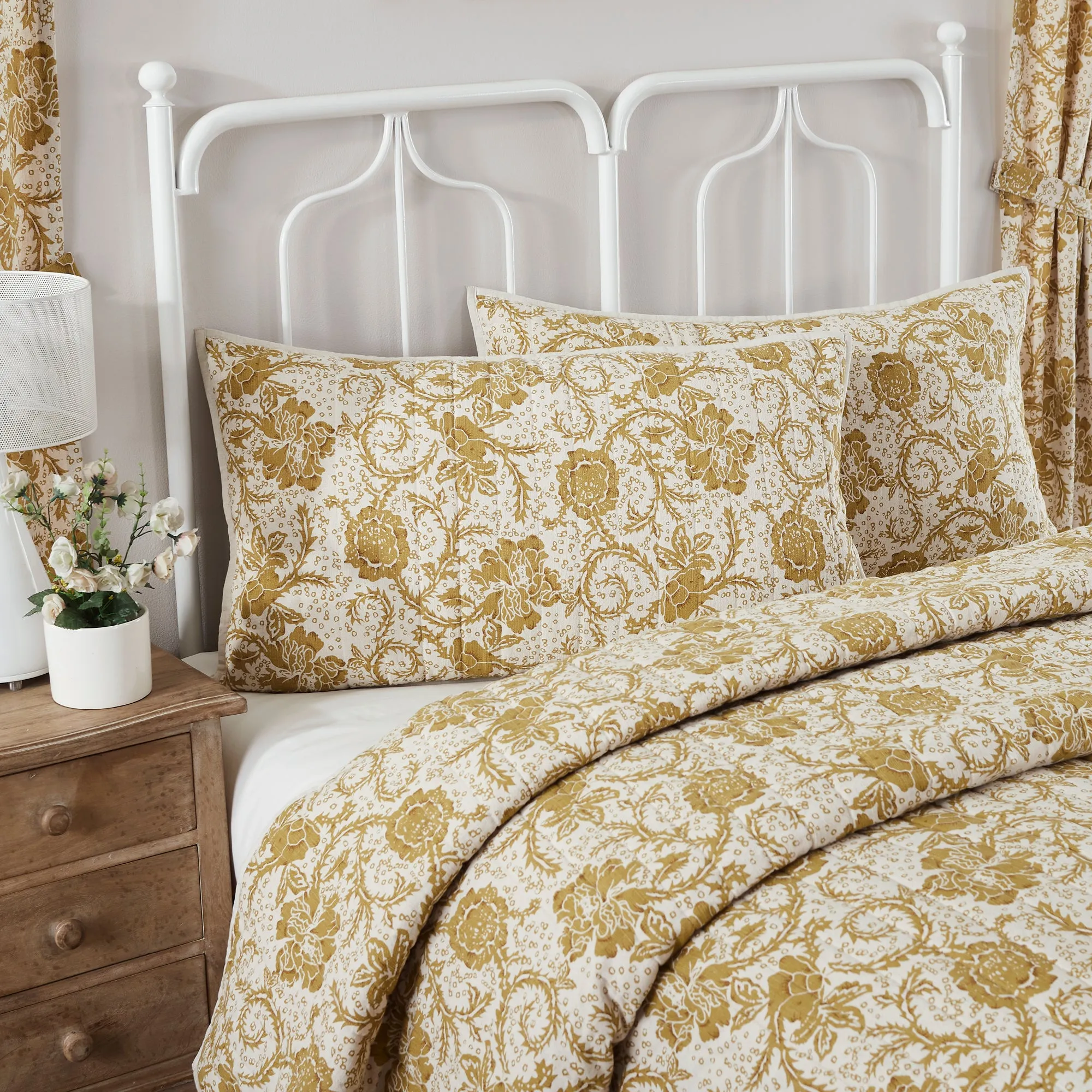 Dorset Gold Floral King Sham 21x37