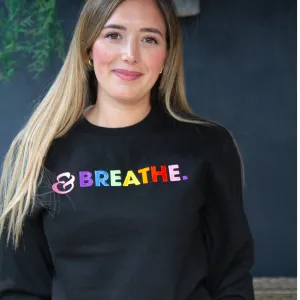 Embroidered &BREATHE Sweatshirt in Black