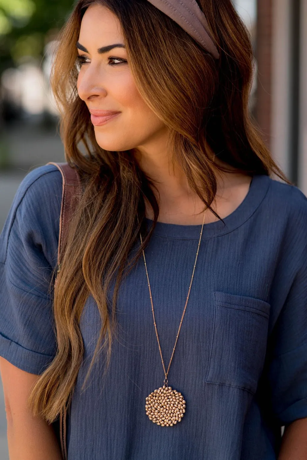 Gauze Tassel Trim Pocket Tee