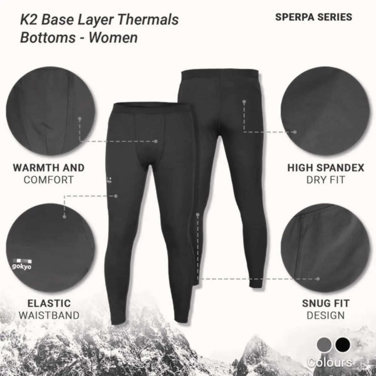 K2 Base Layer Thermal Bottom - Sherpa Series - Black