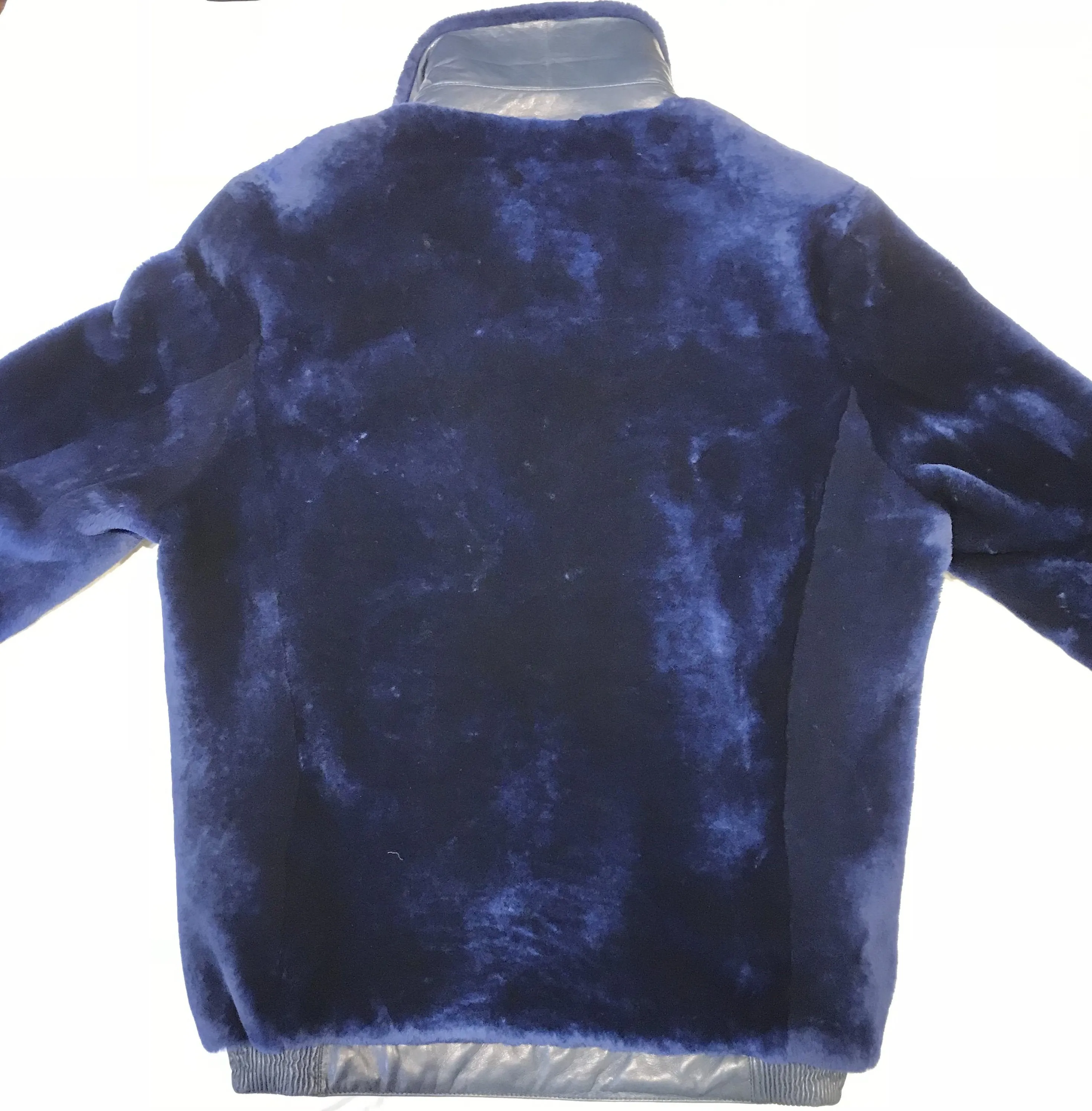 Kashani Wonder Blue Mouton Detachable Fox Shearling Jacket