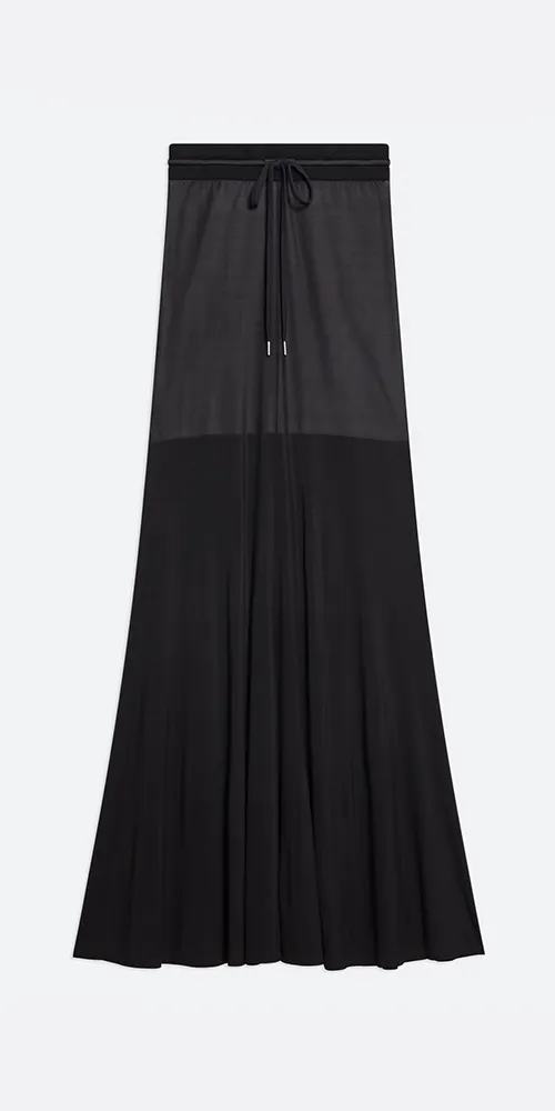 Layered Maxi Skirt Black