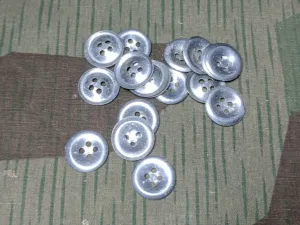 Original Army Trouser Buttons Dished Metal 18mm 4 Hole