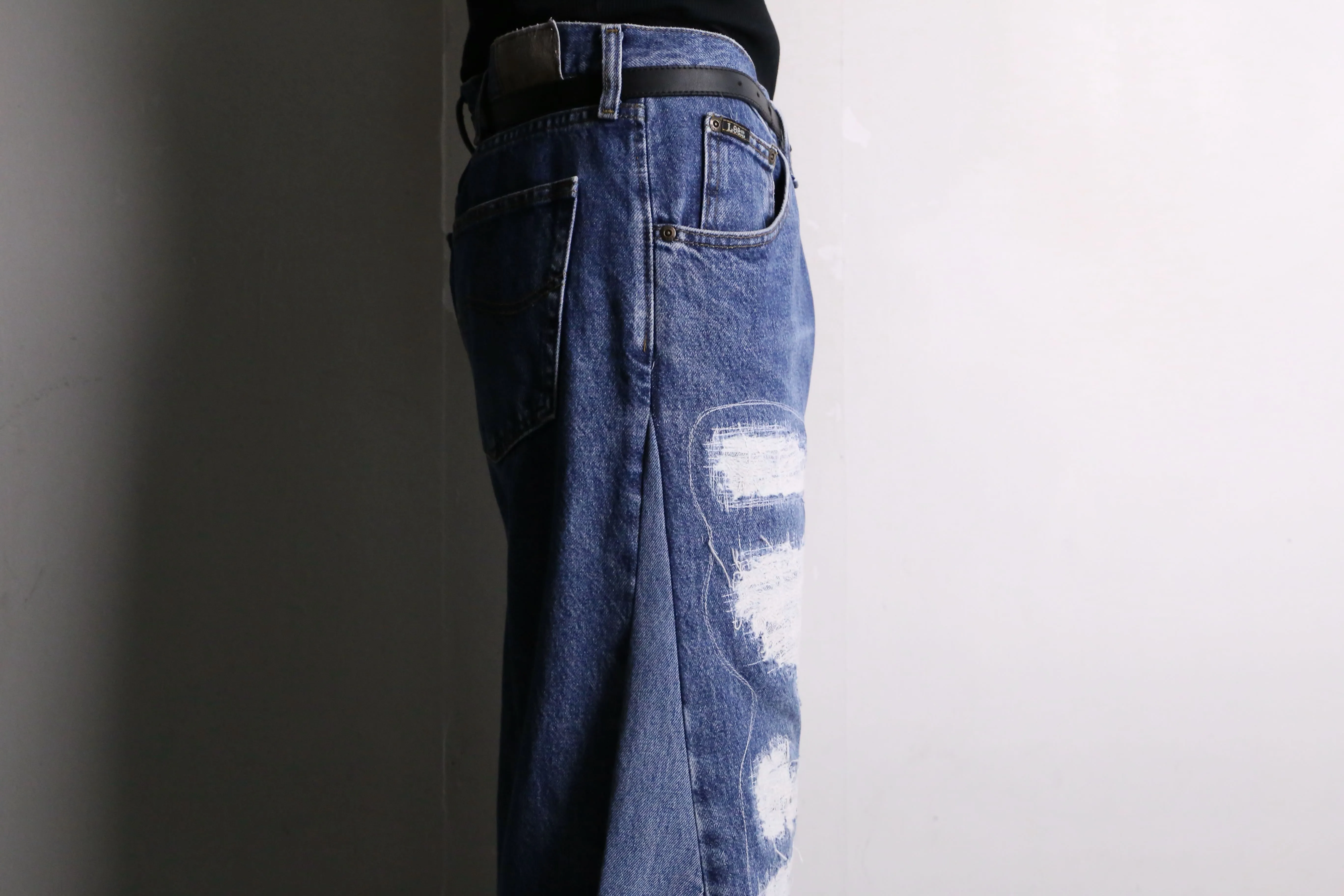 remake “再構築” docking flare denim pants