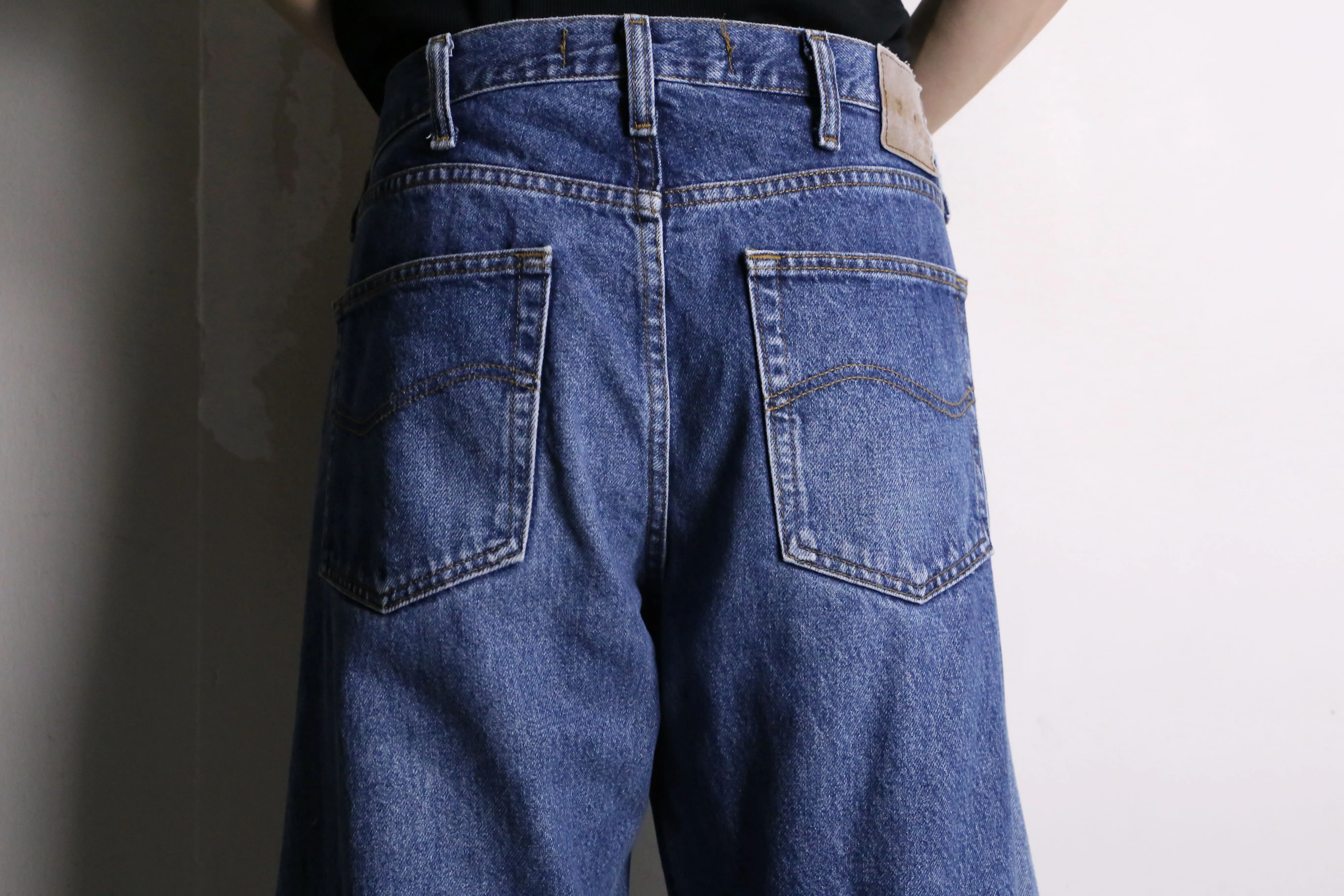 remake “再構築” docking flare denim pants