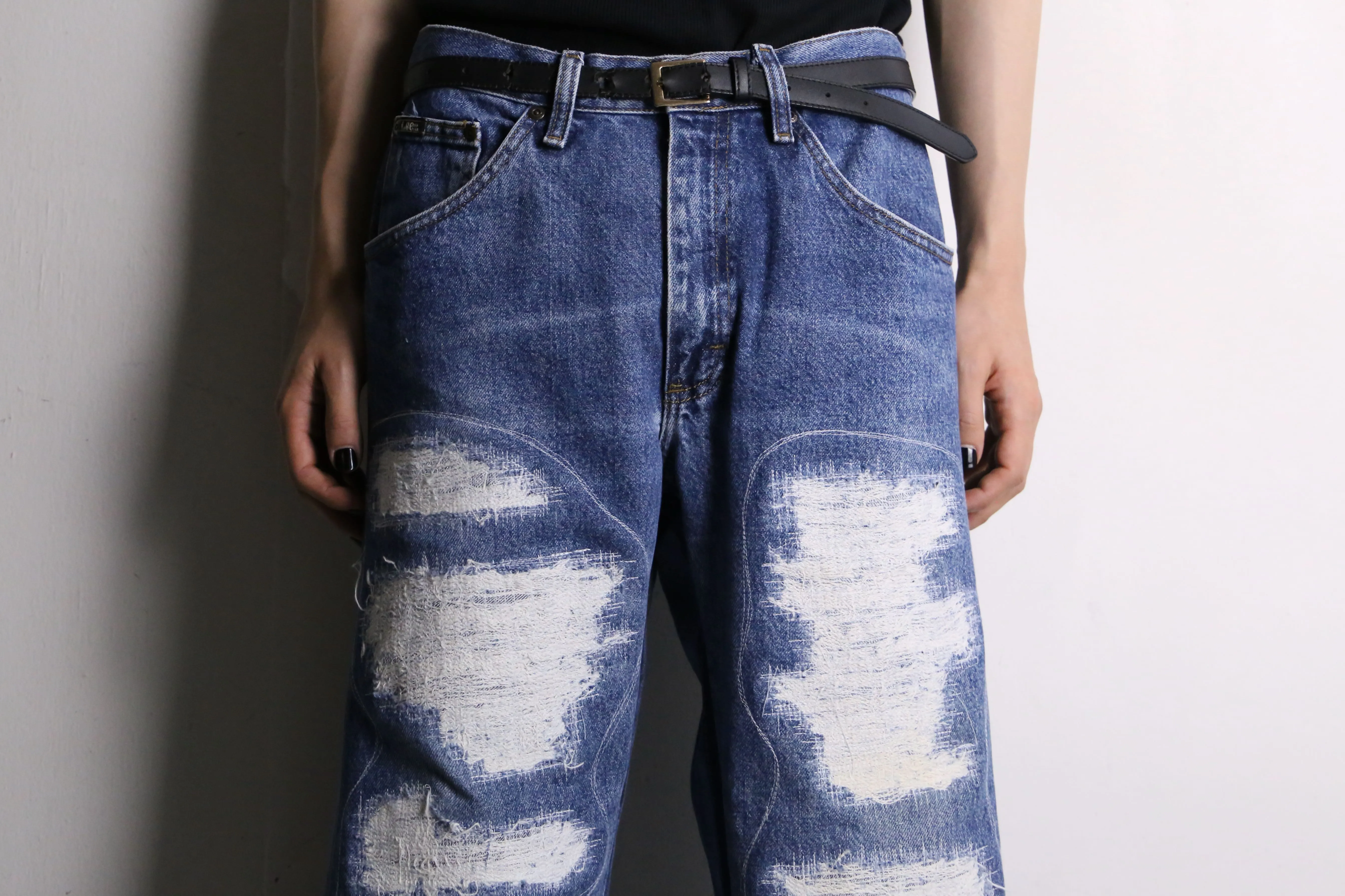 remake “再構築” docking flare denim pants