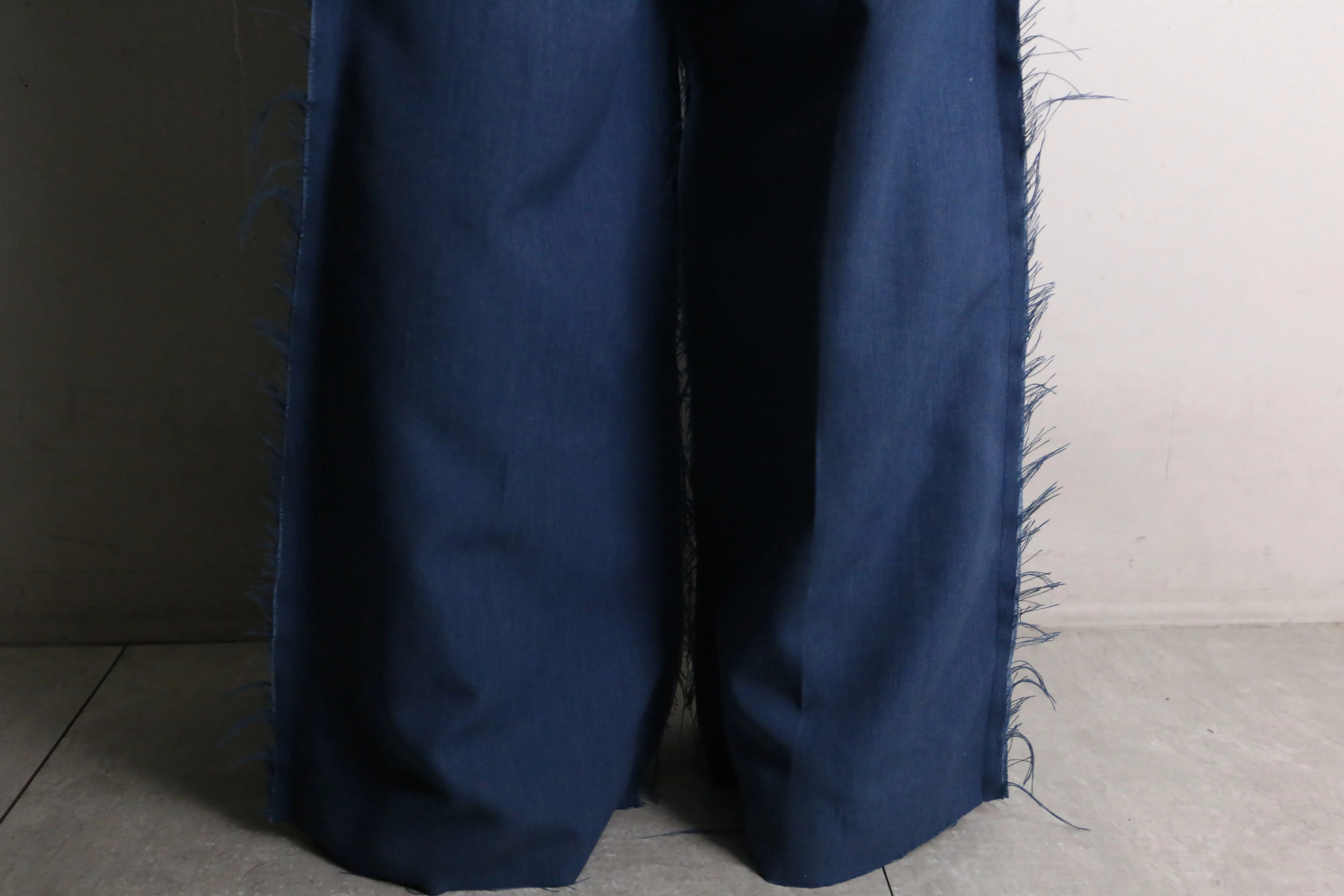 remake "再構築" saxe blue color buggy flare pants