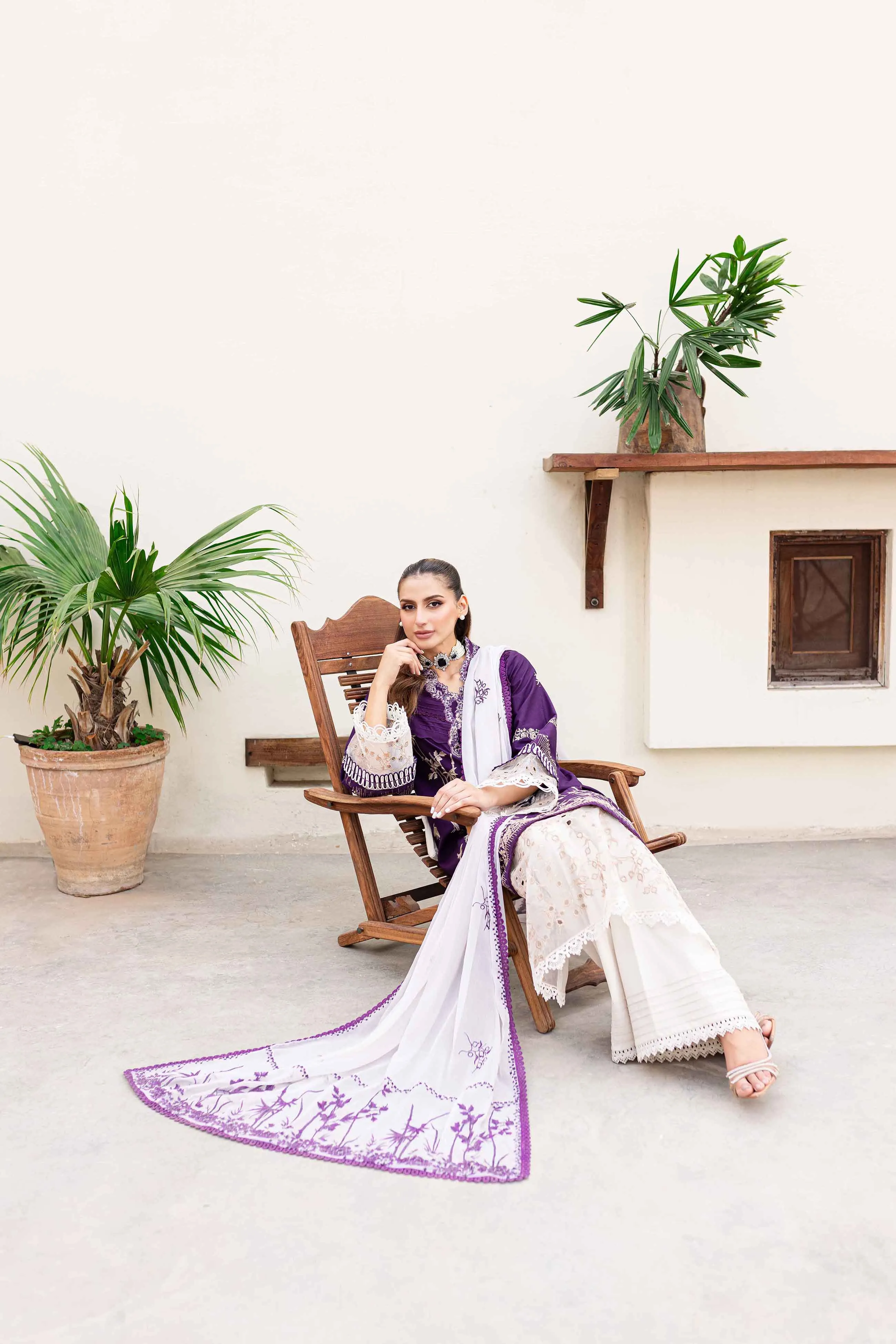 Sable Vogue Shiree Lawn Collection – Plum Orchid