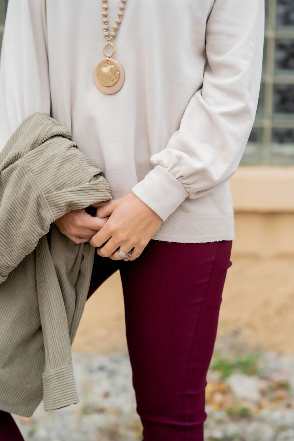 Simple Raw Edge Sweatshirt