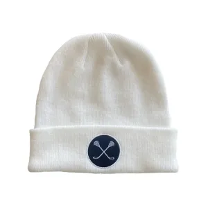 Stick Bros White Beanie