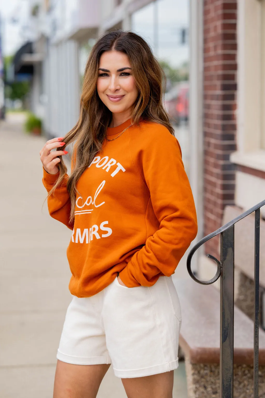 Support Local Farmers Mixed Fonts Graphic Crewneck