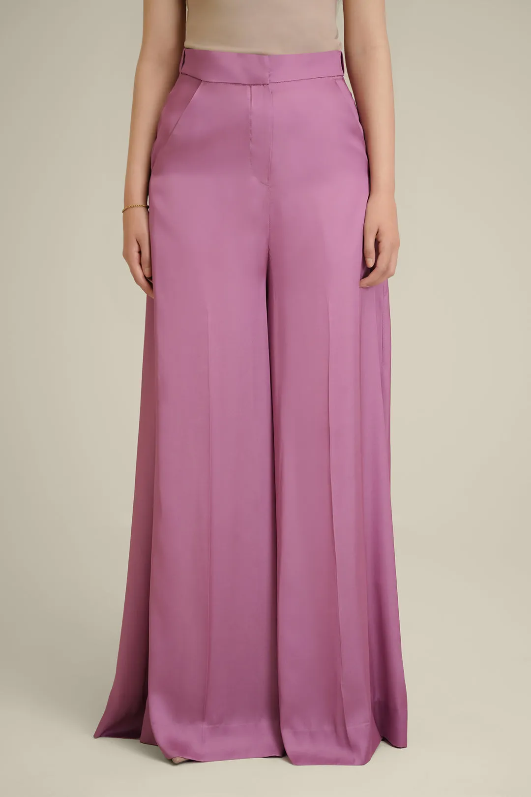 Tea Pink Silk Pants