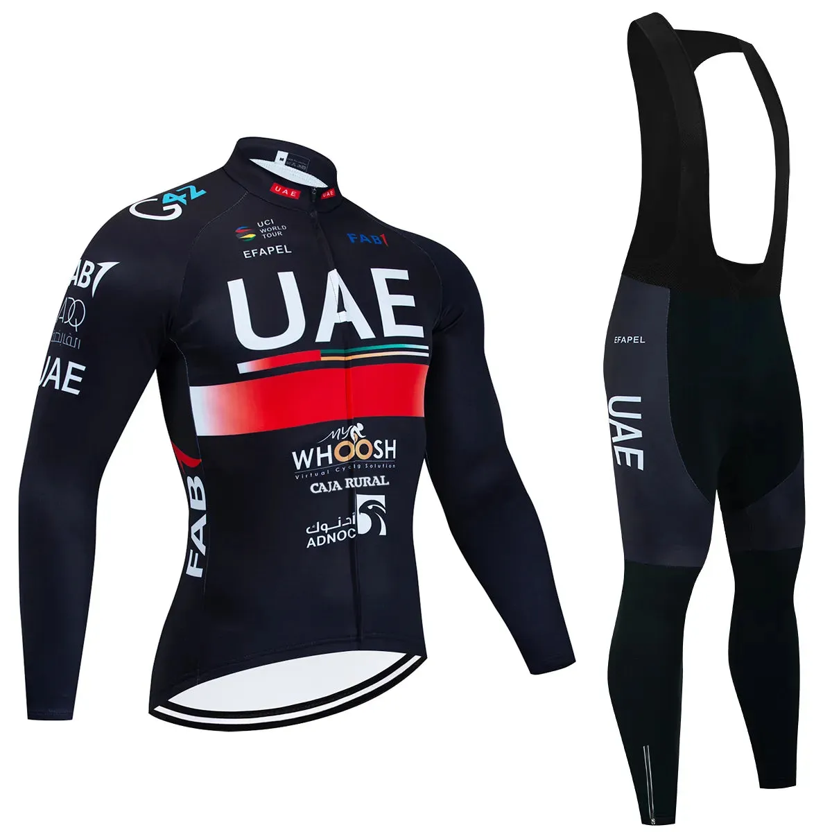 Winter 2024 Cycling  Jersey White UAE Bike Jacket Maillot Pants Suit Ropa Ciclismo Team Pro Thermal Fleece BicycleClothing